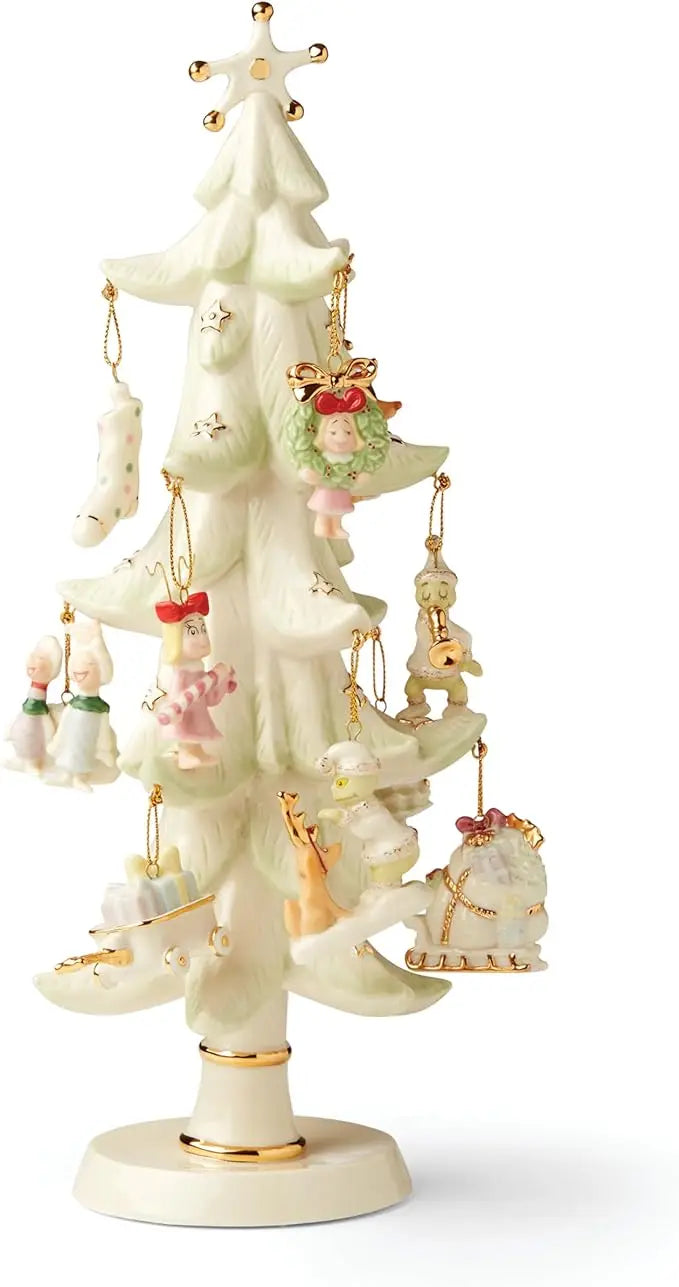 Grinch Stole Christmas 12-Piece Ornament Set with Elegant Tree Stand