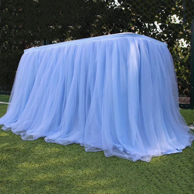 Tulle Table Skirts for Rectangle Round Tables Tutu Tablecloth Cover for Baby Shower Birthday Party Wedding Cake Dessert Table