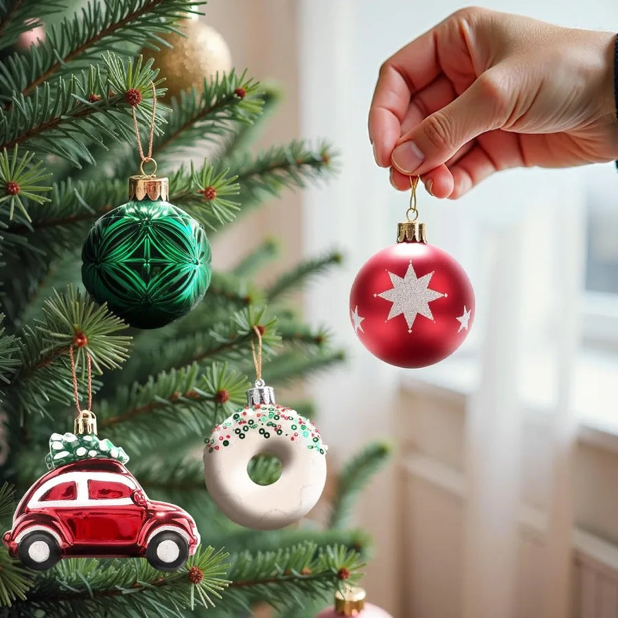 FestiveBliss 72 Pcs Christmas Ball Ornaments Colorful Variety Shatterproof Ornaments with Hanging Loops for Christmas Tree Deco