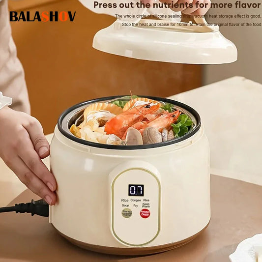 Electric Rice Cooker Portable MultiCooker 1.8L Household Rice Pot Non-Stick Smart Low Sugar Cooking Machine for Kitchen and Home