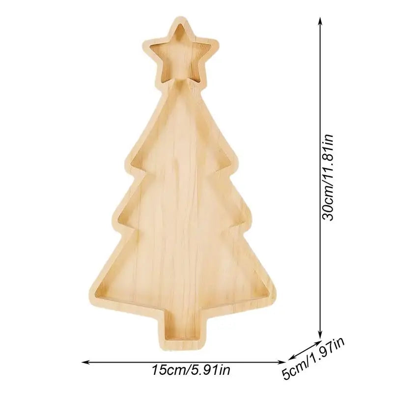 Christmas Tree Shaped Wooden Tray Tree Shaped Charcuterie Serving Boards Christmas Theme Wood Platters Suitable For Appetizers