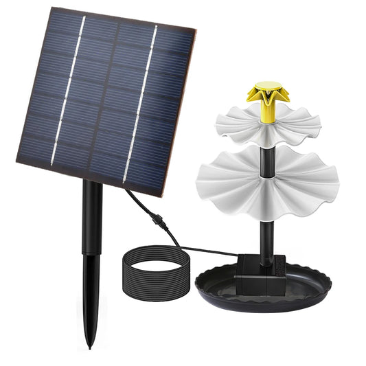 3 Tiered Solar Bird Bath Fountain W/ Solar Panel Water Fountain with Birdbath for Bird Bath Garden Fish Tank Outdoor Bird Feeder