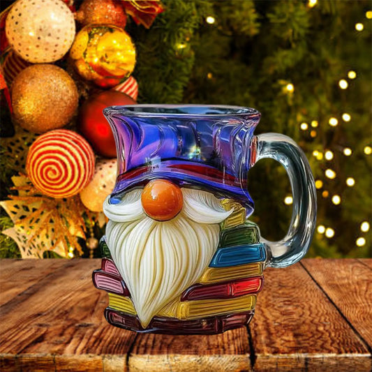 Whimsical Gnomes Tea Cup with Colorful Storybook Design for Cozy Reading Nooks and Bookworms Delightful Gift