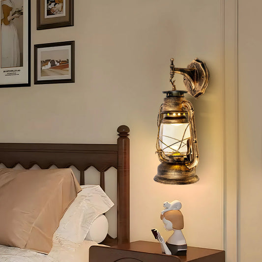 165-265V Brass Color Vintage Wall Lamp with Sturdy Base for General Indoor, Living Rooms, Kitchens, Hallways, Cafes, Entrances