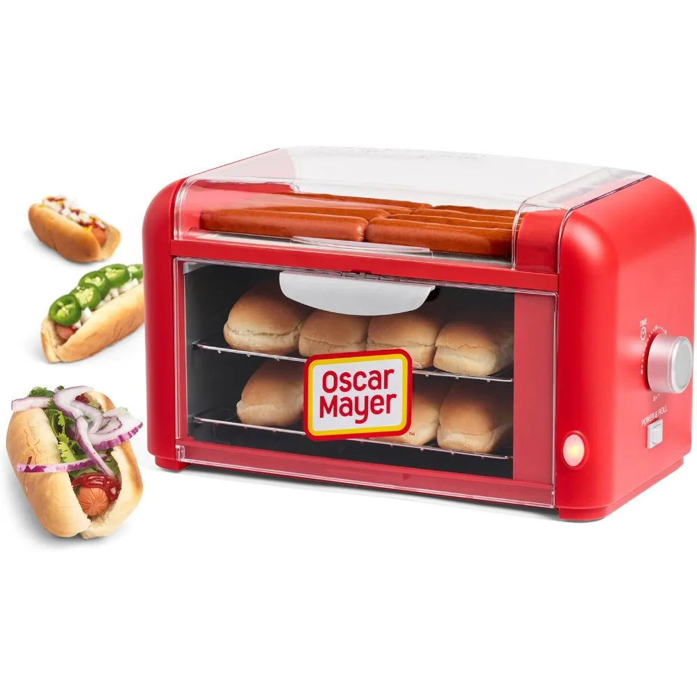 Oscar Mayer Extra Large 8 Hot Dog Roller & Bun Toaster Oven, Stainless Steel Grill Rollers