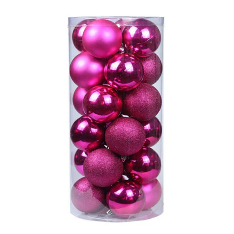 24Pcs/set Christmas Ball Ornaments Christmas Tree Hanging Pendants Home Party Decor 2024 Navidad Natal New Year Gift