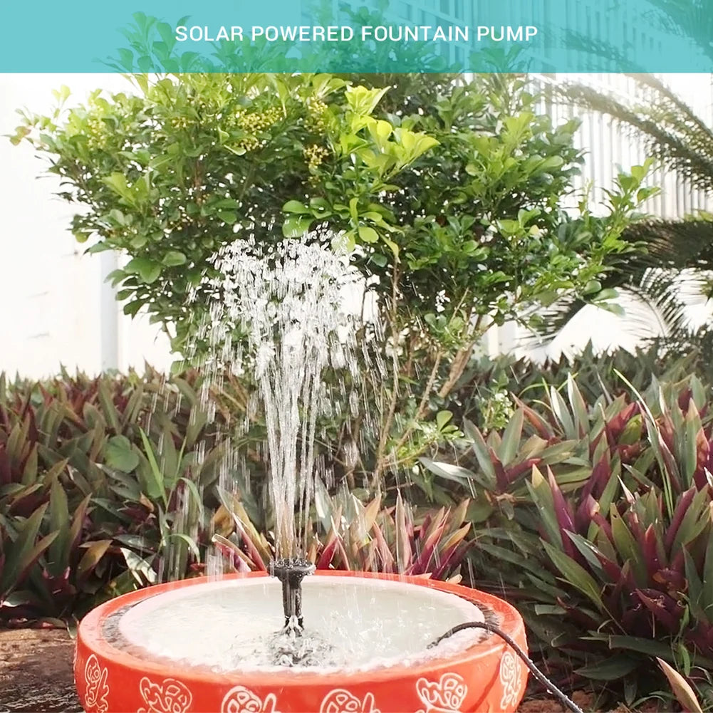 Solar Water Fountain Mini Solar-Powered Fountain Floating Pool Pump Fountain for Bird Bathtub/Water Circulation Oxygenation