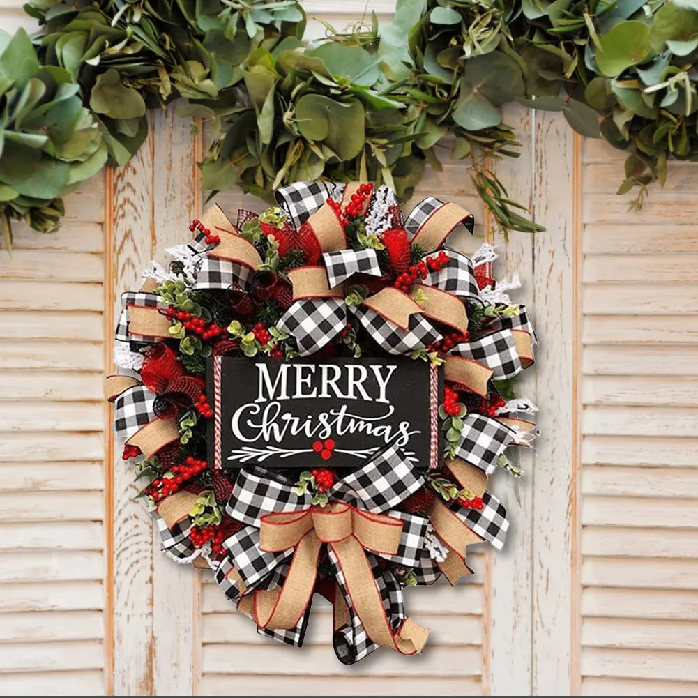 Christmas Holiday Art Wreath Decorative Artificial Wreath Festival Theme Multifunctional Party New Year Decor Prop New Year Gift