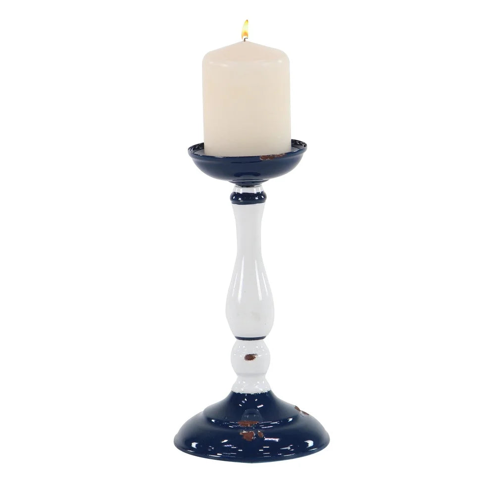 Rustic Metal Candle Holder Set of 3 Decorative Accent Votive Candles Unique Asymmetrical Design Textured Finish Home Decor