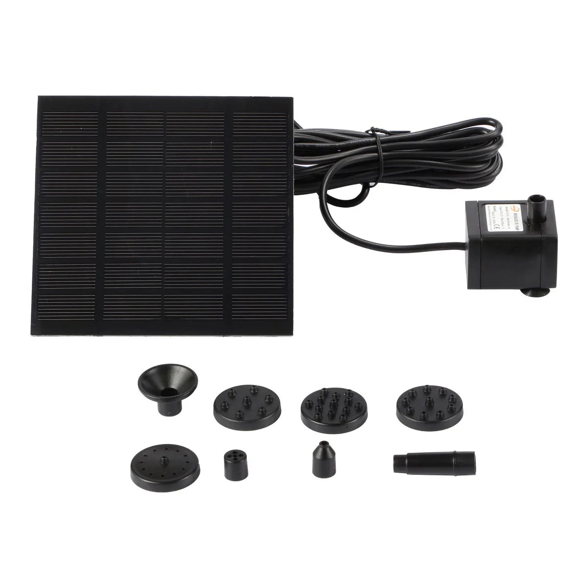 1.2W Solar Water Fountain Pump with 6 Nozzles Solar Fountain Pond Pump Kit Solar Panel Water Pump for BirdBath Garden Small Pond