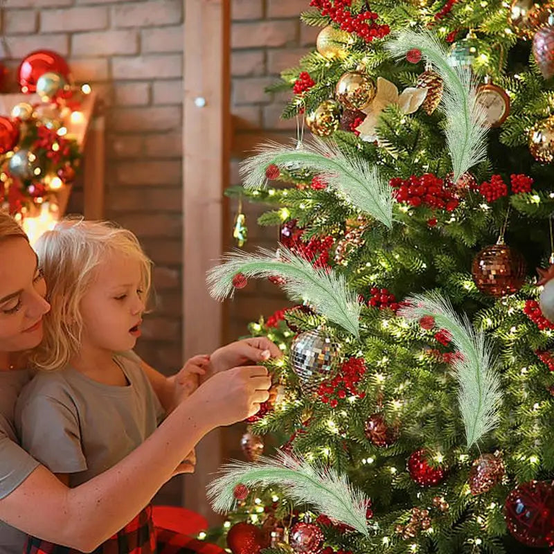 Christmas Tree Picks Red Green Decorative Tree Picks Decor Set Of 8 17.3 Inch Christmas Tree Pick Ornaments Stems For Christmas