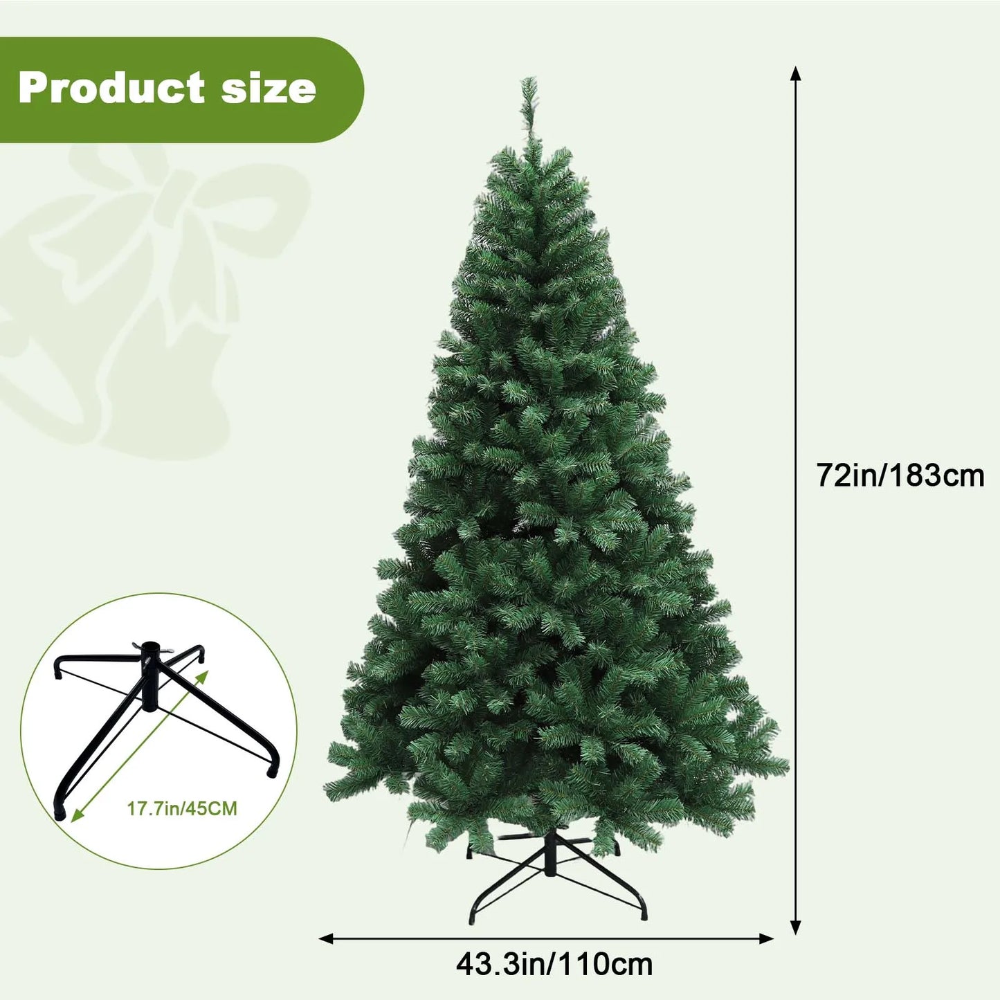 6-7ft Pre-Lit Christmas Tree, Artificial Hinged Xmas Tree With LED Lights, 8 Lighting Modes for Home Christmas Decoration