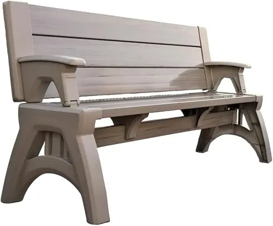 2-in-1 Outdoor Bench & Picnic Table - Foldable, Weather-Resistant Seating - Perfect for Patio, Lawn, Garden, or Deck - Durable C