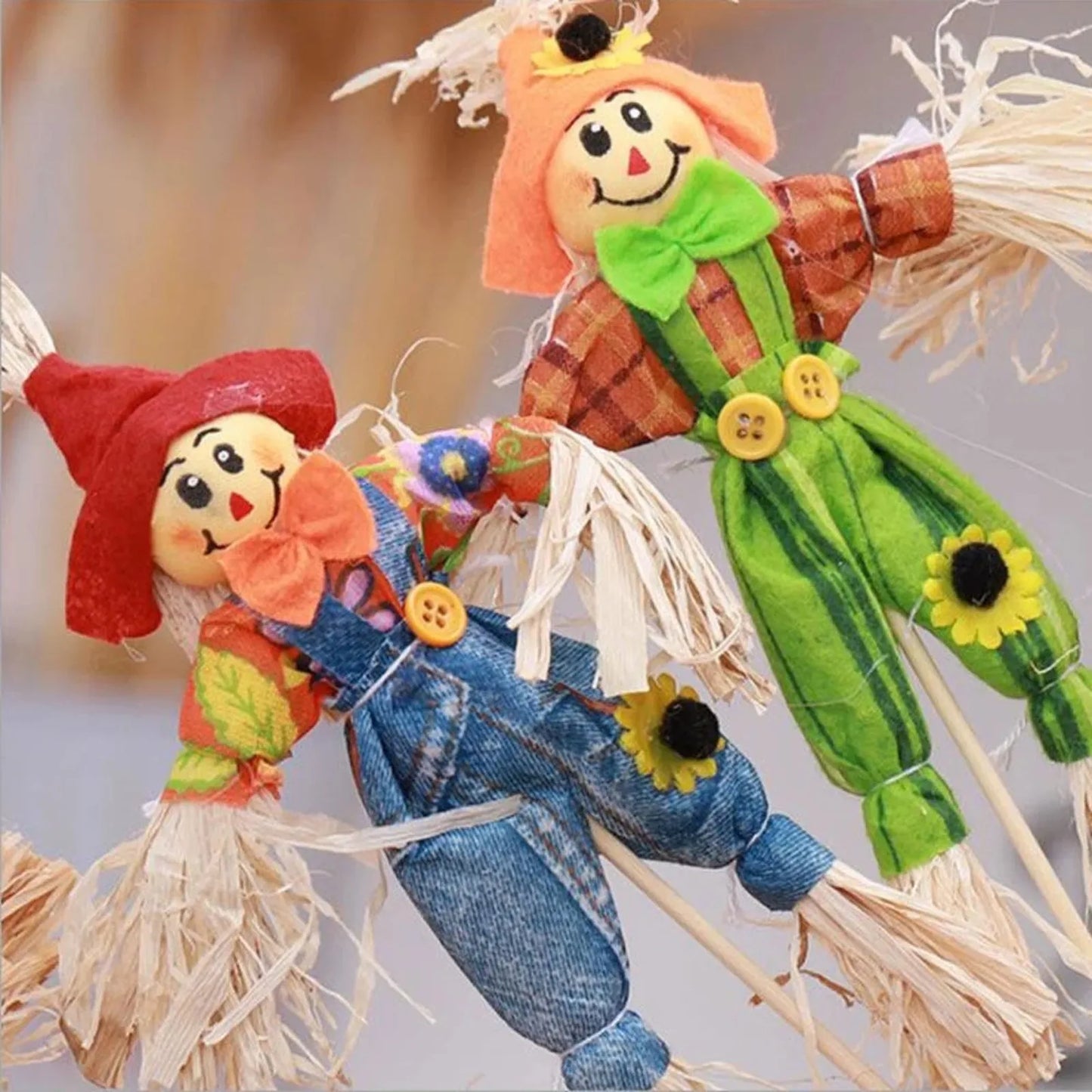 4pcs Halloween Decoration Scarecrow Cute Rural Small Scarecrow Party Ornaments Props Halloween Decorations DecoracióN Hogar