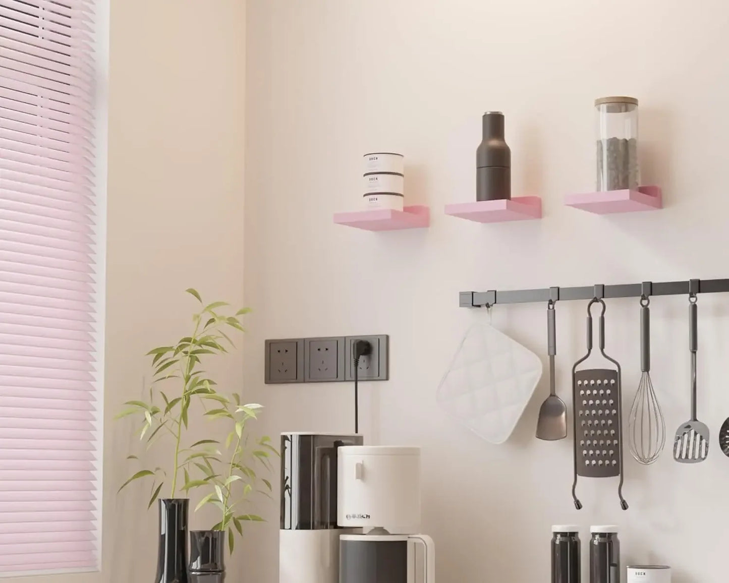 Small Floating Shelves Mini Shelves Hanging Display 5 Inch Wall Shelf for Bathroom Livingroom Bedroom,3 Pack, with 2 Types of In