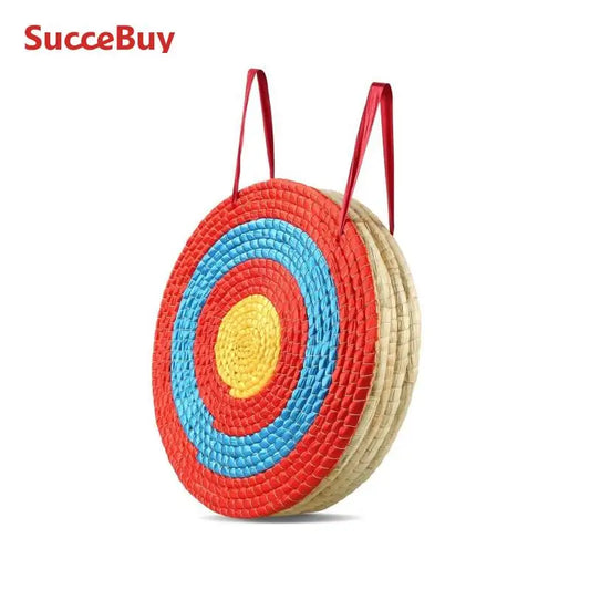 SucceBuy  20in Traditional Solid Straw Round Archery Target Shooting Bow Coloured Rope Target 3/5 Layer for Shooting Practice