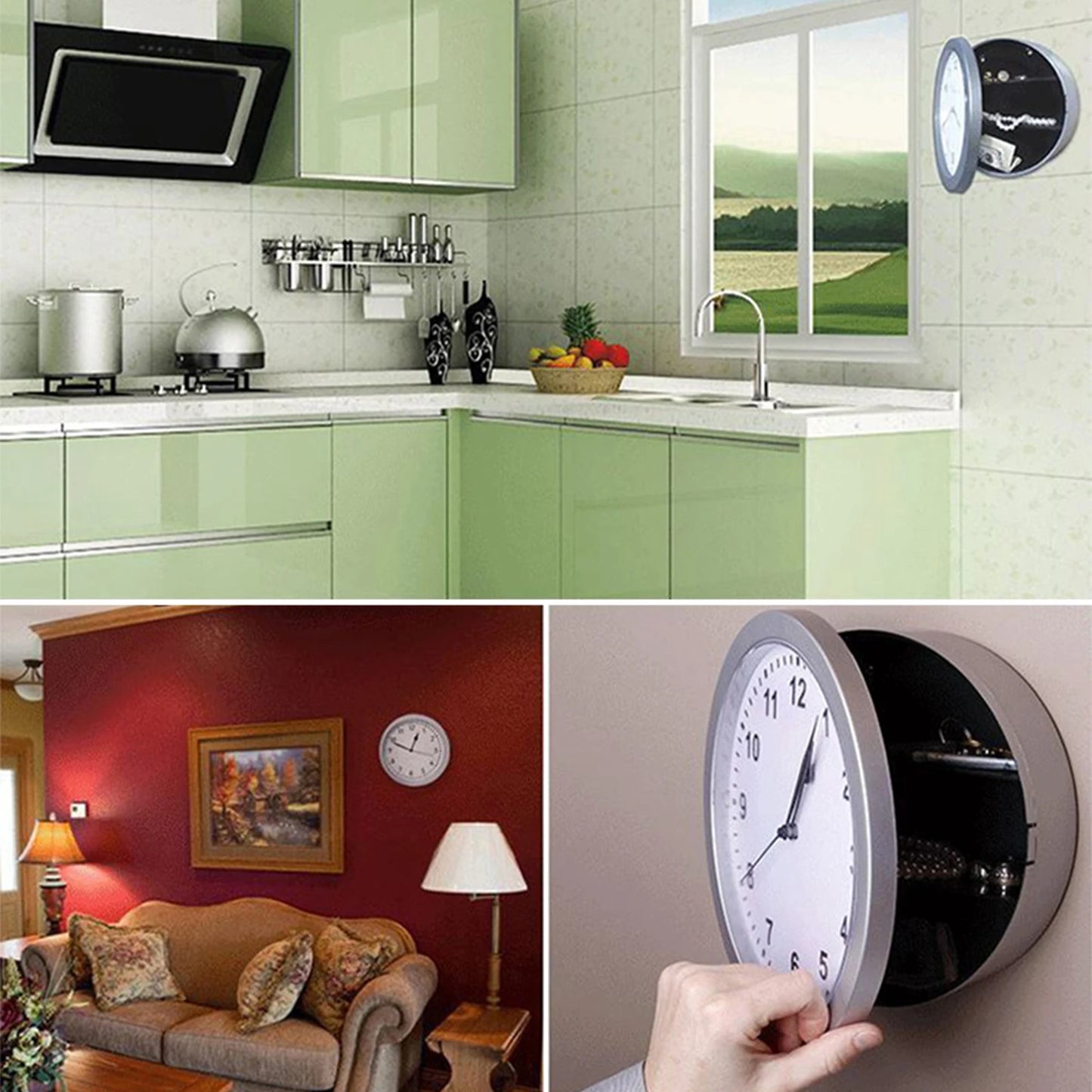 Storage Box Clock Wall Clock With Secret Compartment Creative Secret Safe For Storing Valuables For Living Room Bedroom Decor