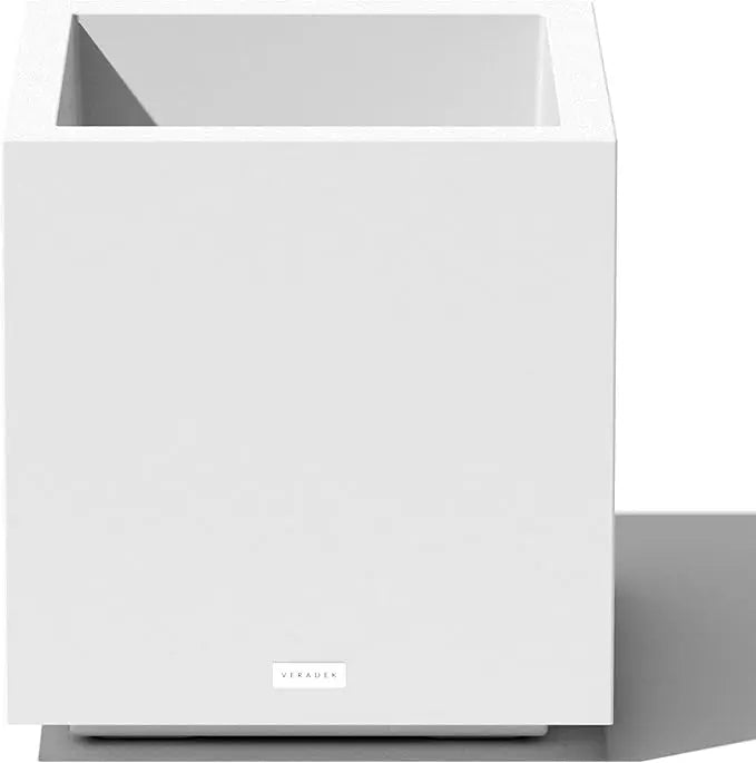 Block Series Cube Plastic Planter - Large Square Planter for Indoor or Outdoor Patio/Garden | Durable All-Weather