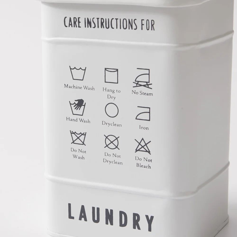 2-Piece Metal Laundry Storage Set with Natural Wood Handles Organize Laundry Powder Pods Baskets Home Farmhouse Decor