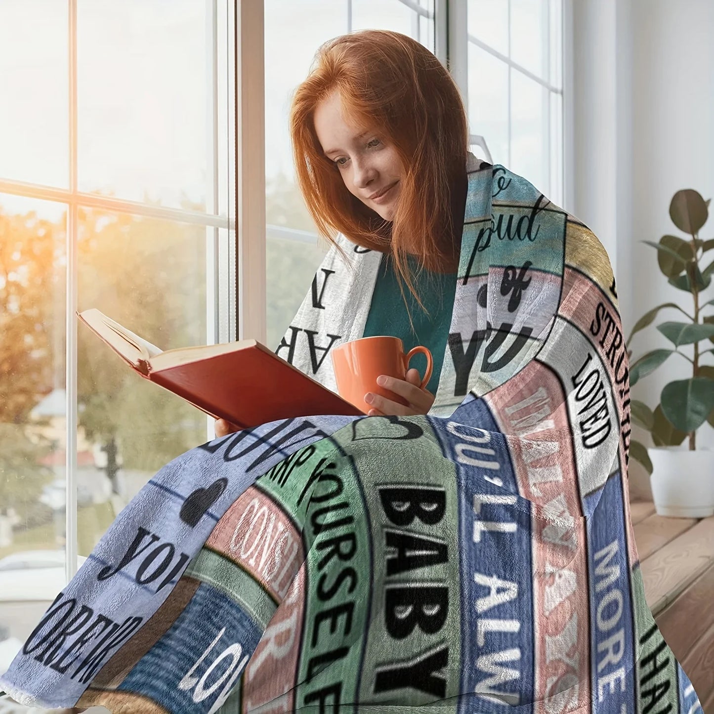 1Pc to My Daughter Print Blanket, Soft Blanket for Sofa Office Bed and Traveling Daughter Birthday Gift