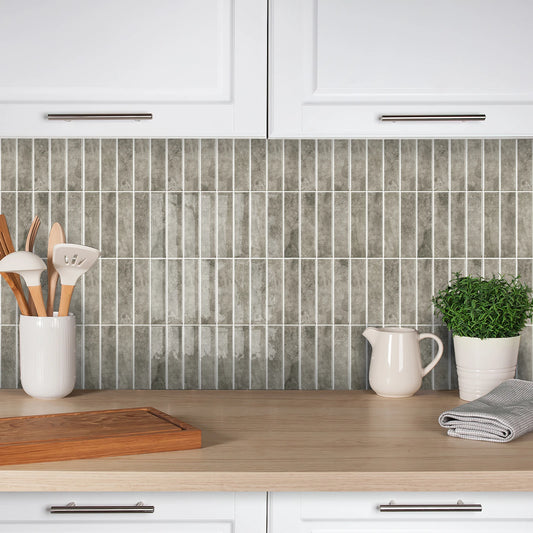 5 Pcs Peel and Stick Backsplash Tiles, 12x12 Inch Self Adhesive Subway Tiles for Kitchen and Bathroom Wall, Easy Install DIY  De