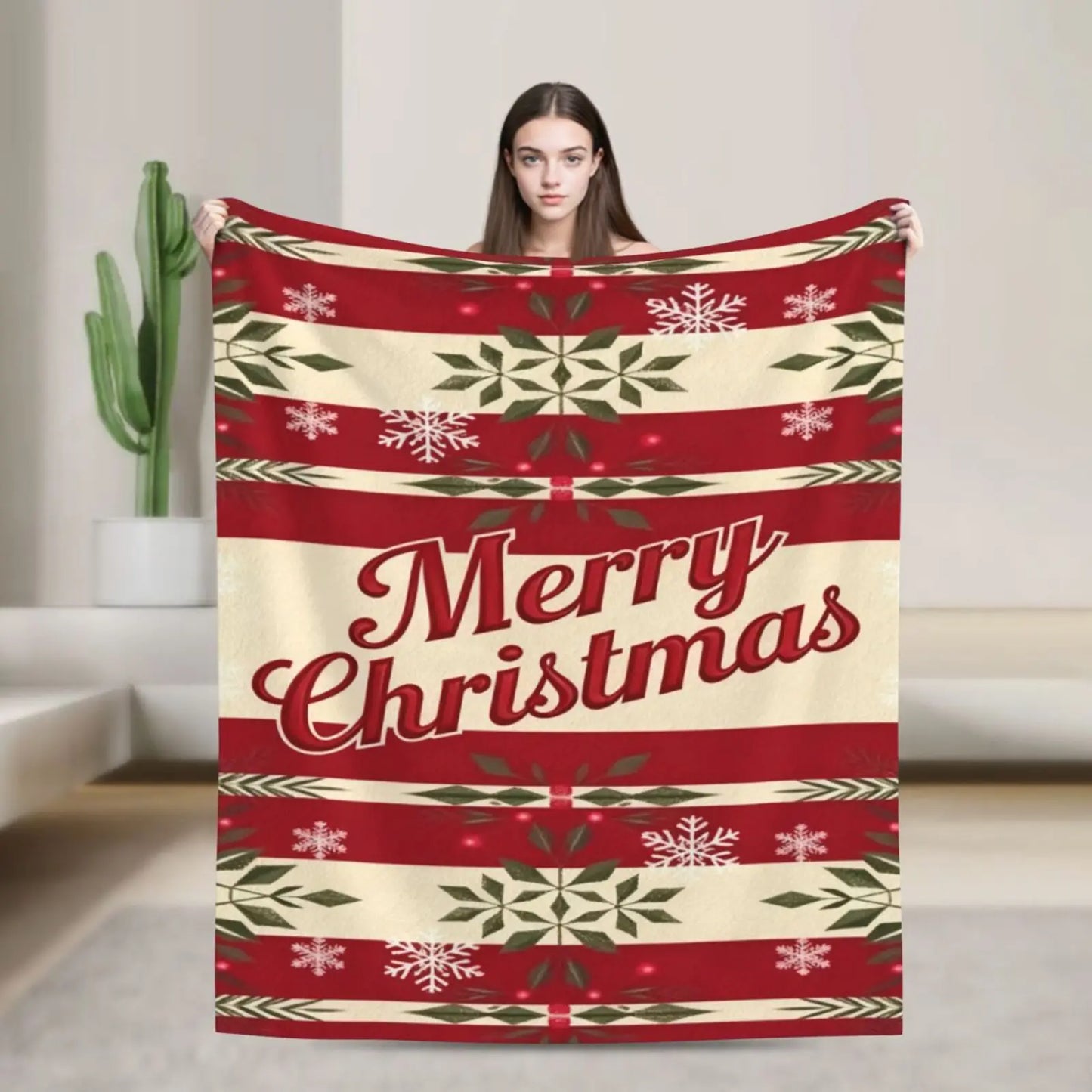 1pc Throw Merry Christmas  Flannel Blanket for Couch Bed Sofa Xmas Winter Soft Comfy Warm blankets for Christmas Gift