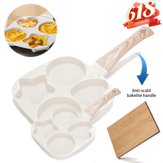 4/8Hole Omelet Pan Frying Pot Thickened Nonstick Egg Pancake Steak Cooking Pans Hamburg Bread Breakfast Maker Induction Cookware