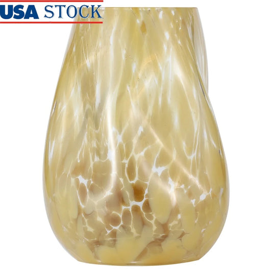 Large Artisan Blown Glass Vase Tortoise Speckled Finish Decorative Tabletop Accent Unique Floral Display Indoor Home Decor