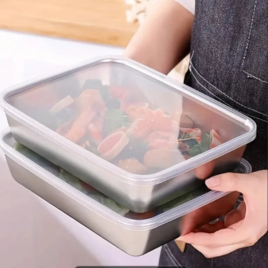 Stainless Steel Baking Tray with Lid, Non-Stick BPA-Free, Multipurpose for Cakes, Meats, Veggies, 2pcs