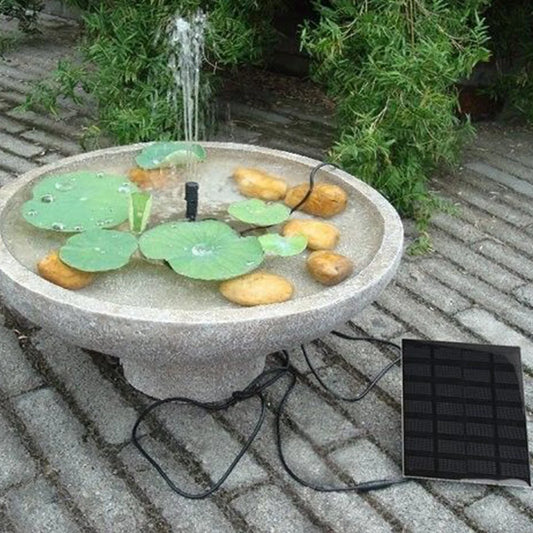1.2W Solar Water Fountain Pump with 6 Nozzles Solar Fountain Pond Pump Kit Solar Panel Water Pump for BirdBath Garden Small Pond