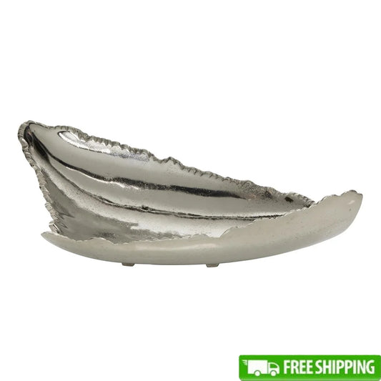 Aluminum Metal Live Edge Tray Abstract Design Decorative Storage Ottoman Tray Contemporary Home Accent Living Room Dining Room