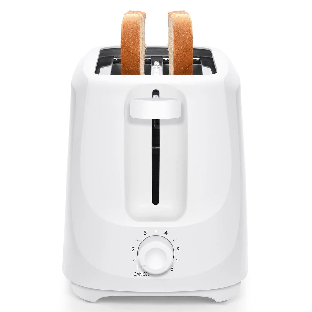 2 Slice Toaster with Adjustable Shade Removable Crumb Tray Self Centering Guides Easy Clean Cord Wrap Kitchen Use