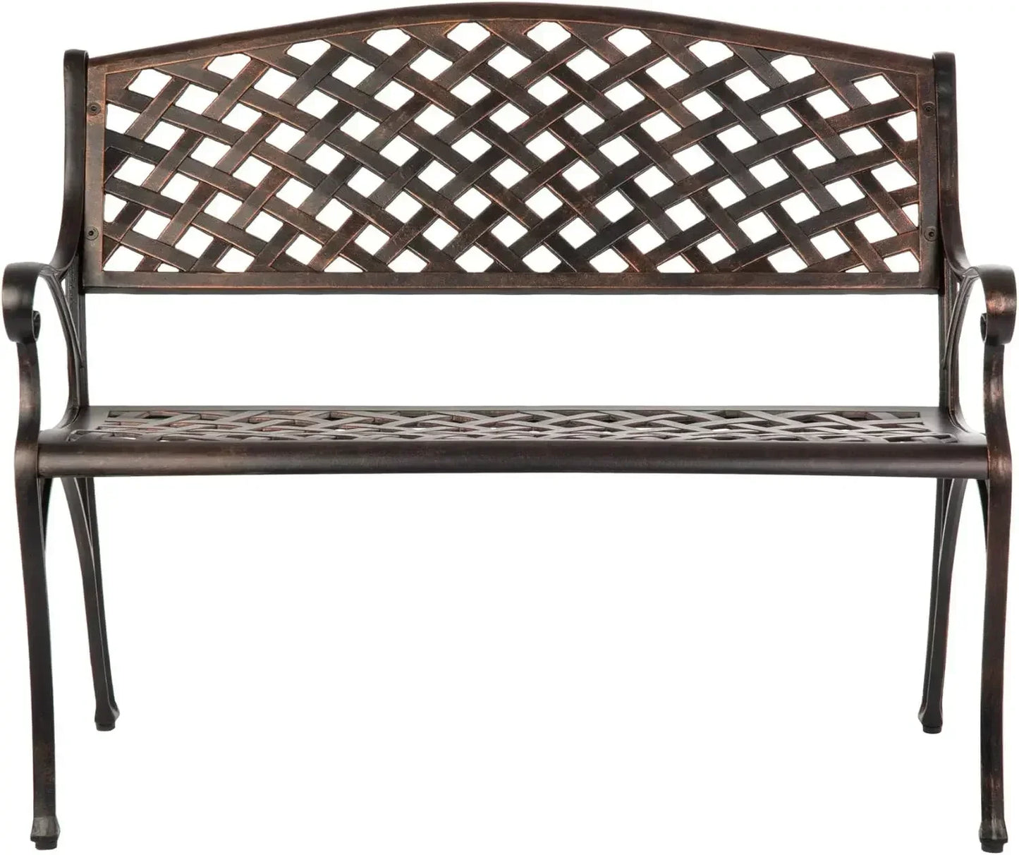 XMSJ'-Patio Sense 61491 Patio Bench Cast Aluminum Lightweight Sturdy  Perfect for Relaxing Pause in GardenBN