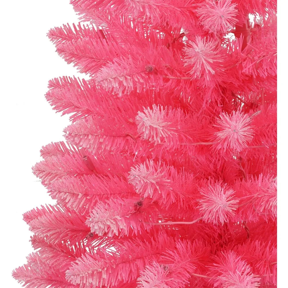 Puleo International 4-Foot Fashion Pink Pine Artificial Christmas Tree with 150 UL-Listed Clear Lights