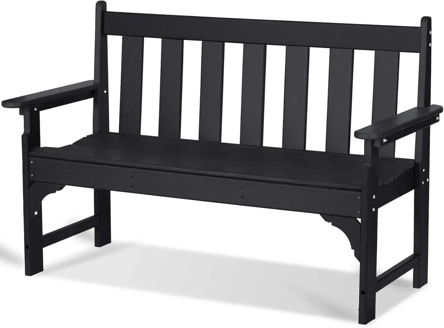 Outdoor Bench, HDPE All Weather Patio Bench Load up to 800 Lbs, 2-Person Garden Bench Rot-Proof Fade Proof for Patio, Porch