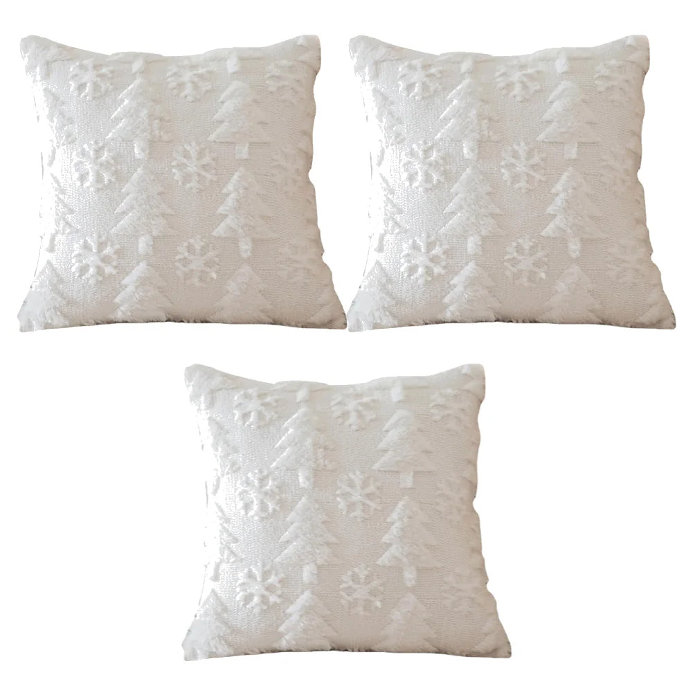 1/2/3PCS Christmas Decorative Cushion Cover Home New Year Room Sofa Throw Pillow Cover Xmas Tree Snowflake Printed Pillowcase