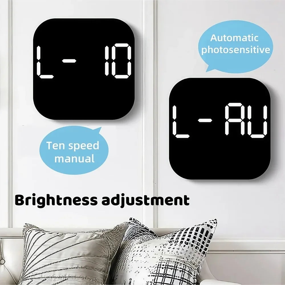 Multifunctional LED Digital Wall Clock Adjustable Dimming Date Day Of Week Temp Display Electronic Alarm Home Room Decoration
