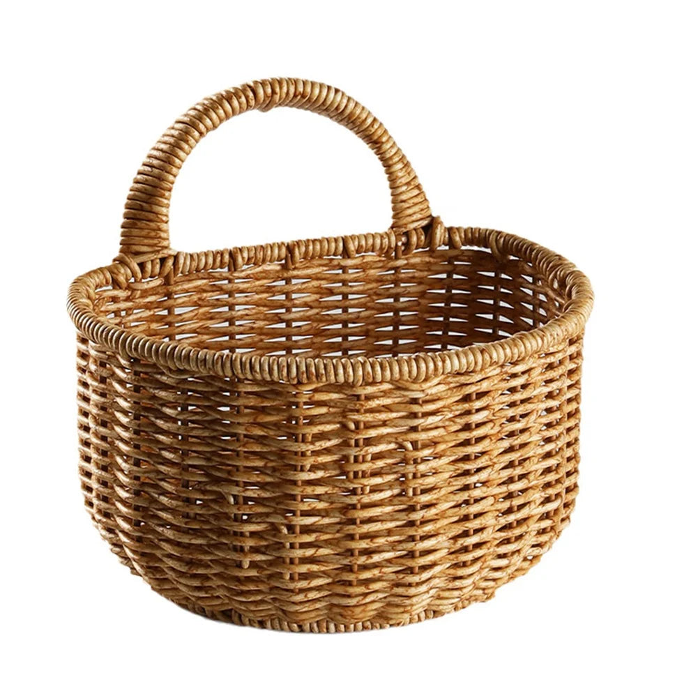 Home Decor Hanging Woven Storage Basket Hand-woven Wall Basket Fruit Sundries Organizer Hanging Baskets
