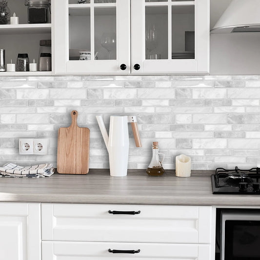 5 Pack Elegant Ivor Peel and Stick Tiles 12x12 Inch Luxe 3D Self Adhesive Backsplash Waterproof Stain Resistant Wall Tile for Sp