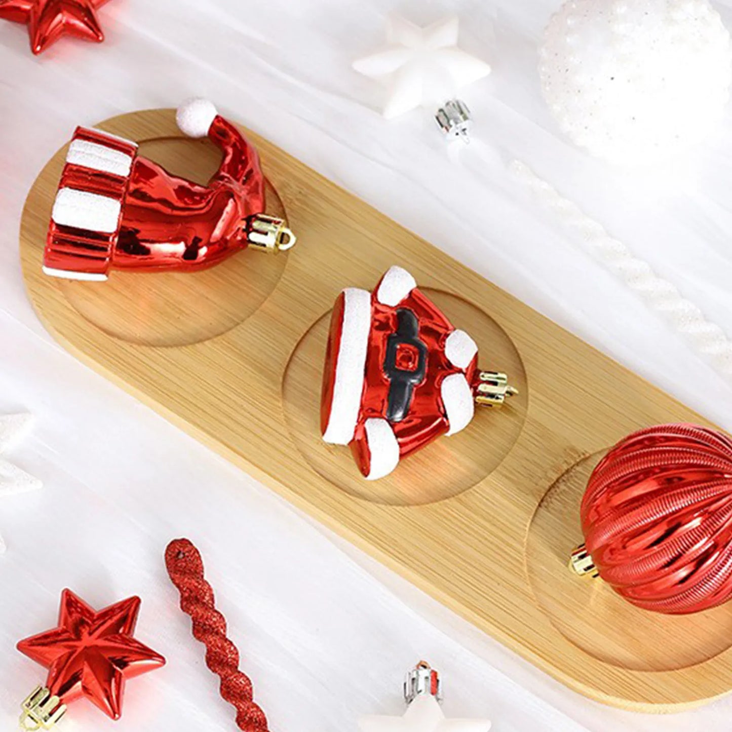 Christmas 45PCS Ball Set Gingerbread Man Painted Design Holiday Festive Tree Hanging Decor Unique Xmas Decor Gift Ornament