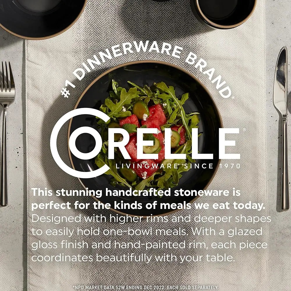 Stoneware Dinnerware Set, Handmade Reactive & Solid Glazed Ceramic Plates And Bowls, Modern Rustic Style Round Dishes, Service