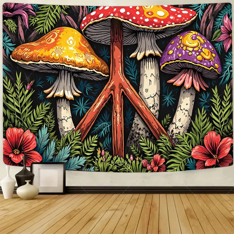 1pc Wall Tapestry Mystic Forest Tapestry - Dark Woods with Glowing Eyes, Spooky Night Scene Decor