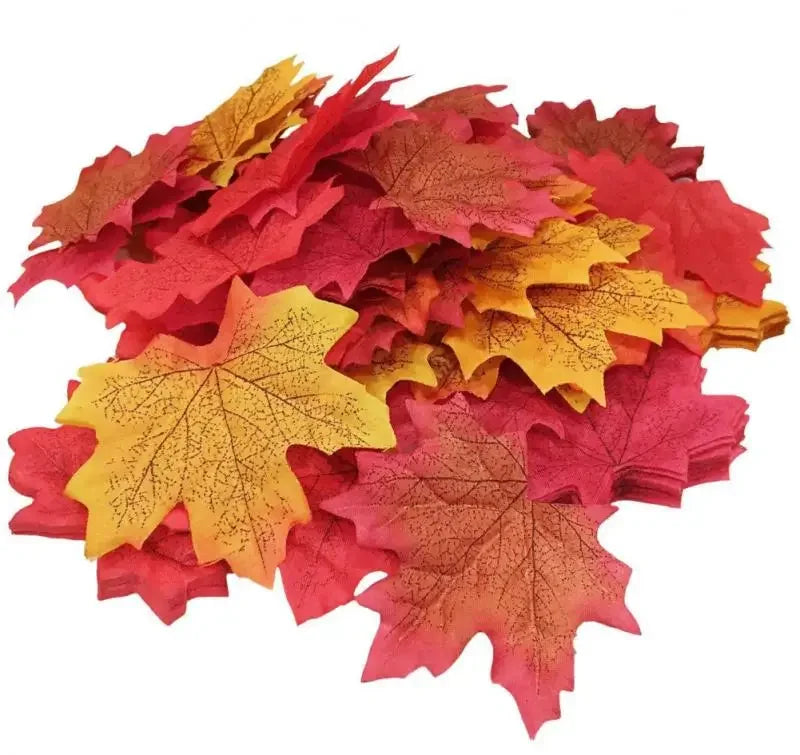 50/200/300/400/500/1000pcs Artificial Flowers Maple Leaves Simulation Decorative Silk Maple Leaves Fall Leaves 8cm Blue flowers