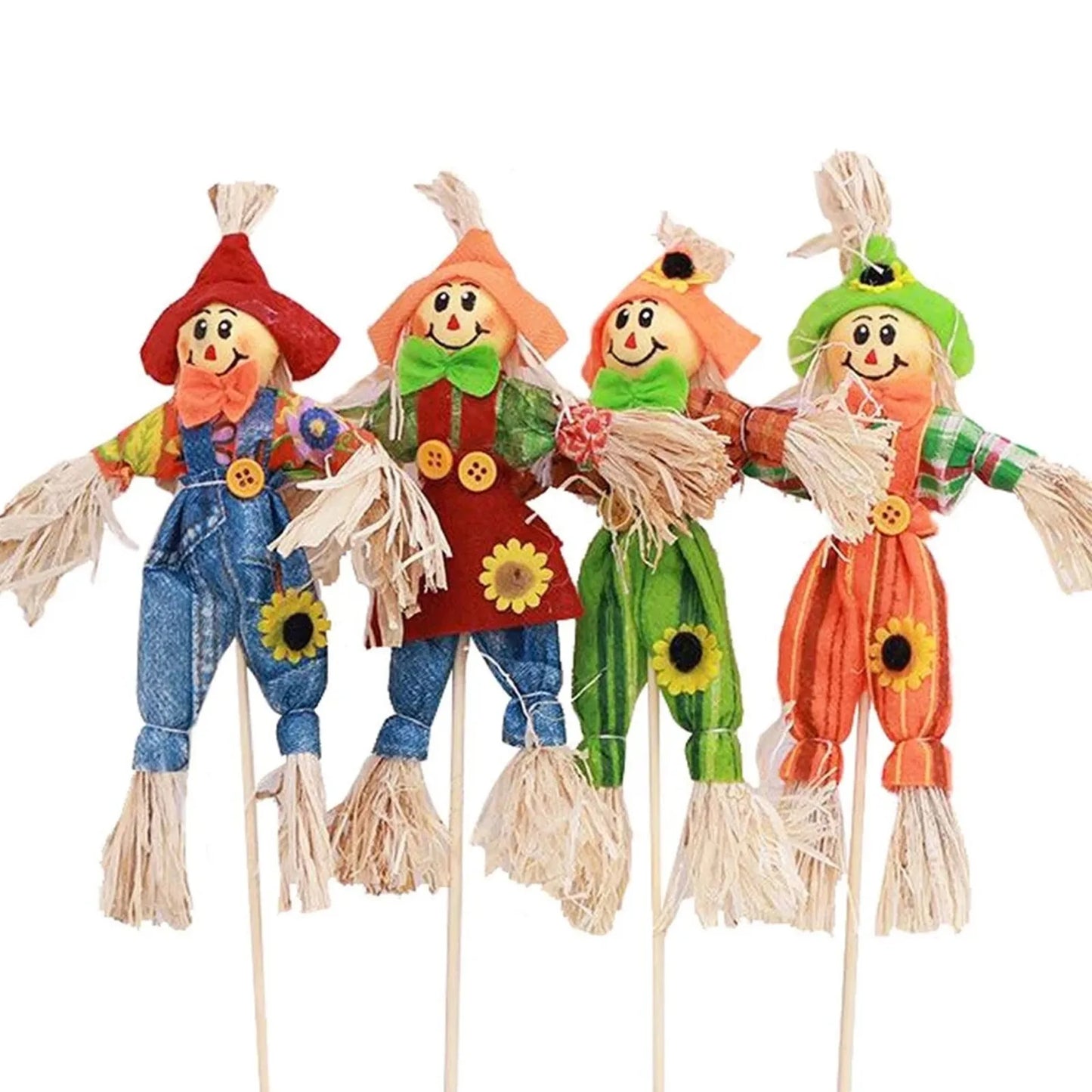 4pcs Halloween Decoration Scarecrow Cute Rural Small Scarecrow Party Ornaments Props Halloween Decorations DecoracióN Hogar