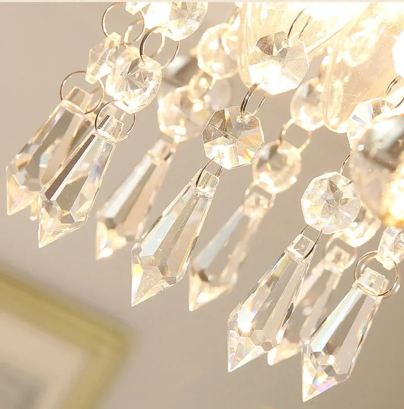 Luxury Crystal Led Chandelier Golden Living Room Aisle Crystal Chandeliers Modern Crystal Pendant Led Lustre Chandelier Lighting