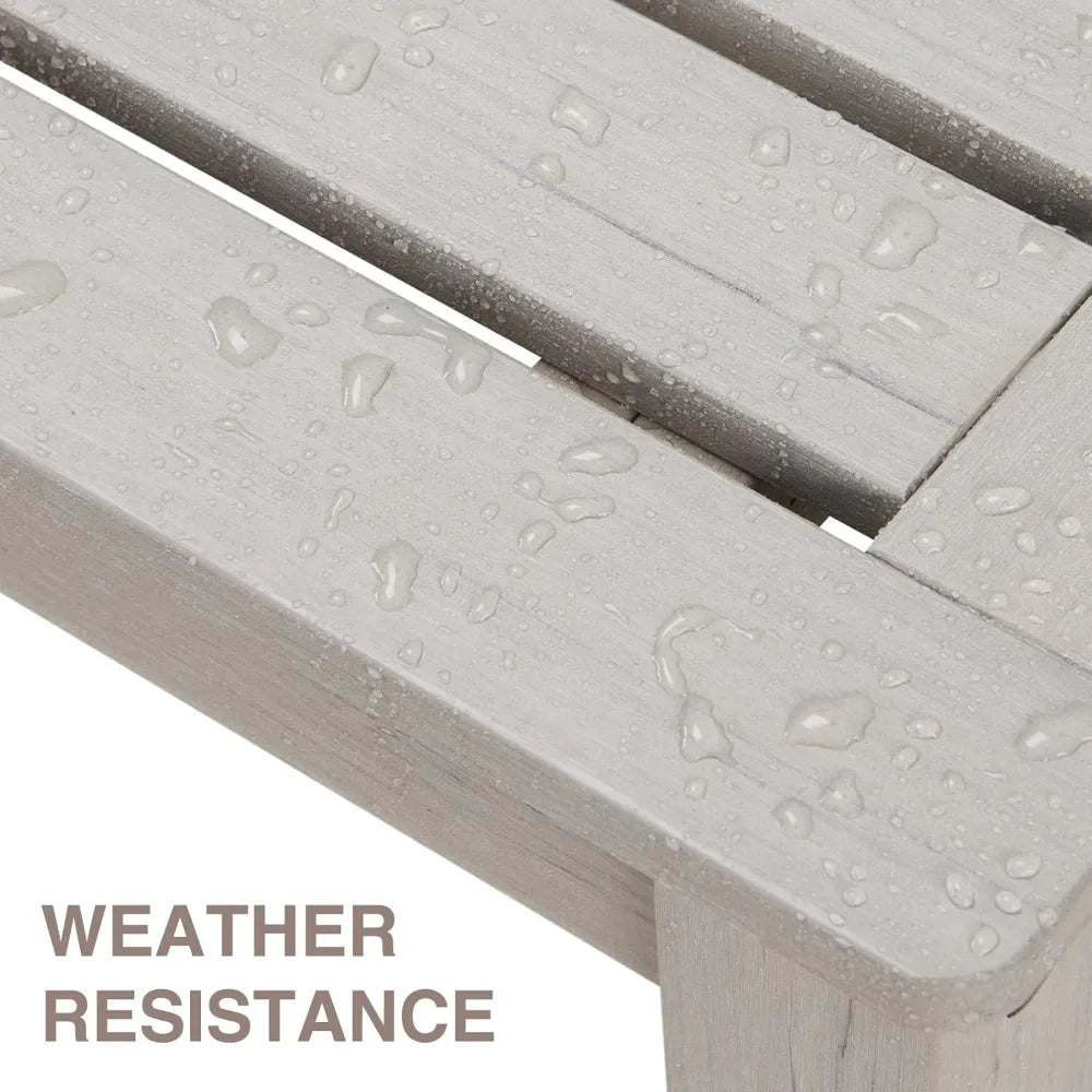 Psilvam Outdoor Bench, Two Person Poly Lumber Porch Bench, Weatherproof Garden Bench That Never Rot and Fade, All-Weather Patio