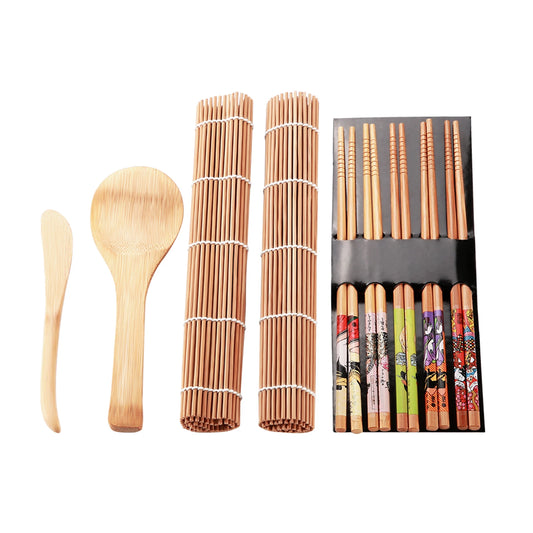 13Pcs/set Bamboo Sushi Making Kit Family Office Party Homemade Sushi Gadget For Food Lovers