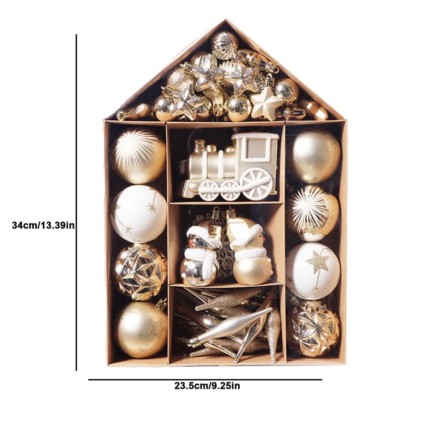 Christmas Tree Balls Hanging 25pcs Christmas Ball Ornaments Glittering Christmas Baubles PVC White Gold Ball Decorations Set