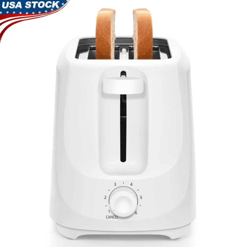 2 Slice Toaster with Adjustable Shade Removable Crumb Tray Self Centering Guides Easy Clean Cord Wrap Kitchen Use