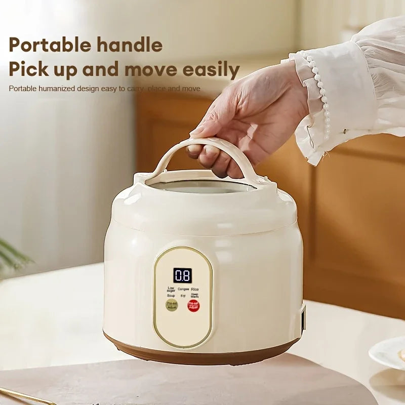 Electric Rice Cooker Portable MultiCooker 1.8L Household Rice Pot Non-Stick Smart Low Sugar Cooking Machine for Kitchen and Home